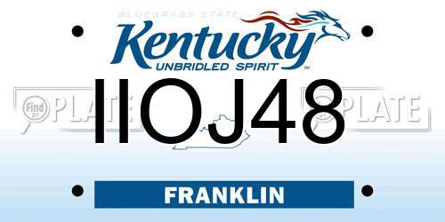IIOJ48 Kentucky License Plate