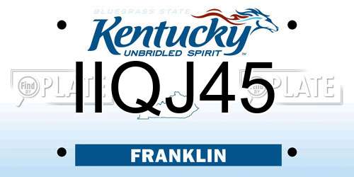 IIQJ45 Kentucky License Plate