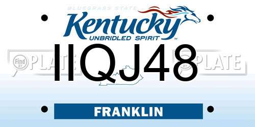 IIQJ48 Kentucky License Plate