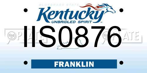 IIS0876 Kentucky License Plate
