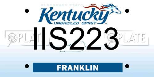 IIS223 Kentucky License Plate