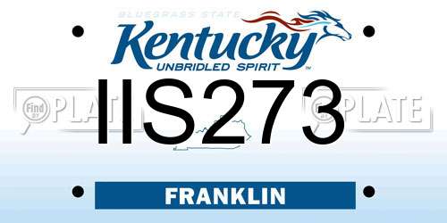 IIS273 Kentucky License Plate