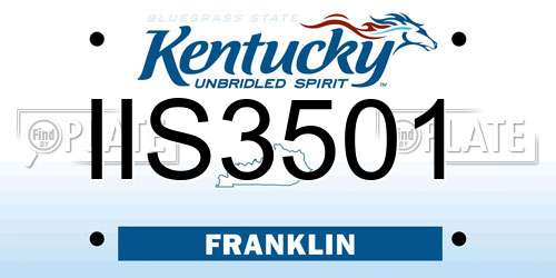 IIS3501 Kentucky License Plate