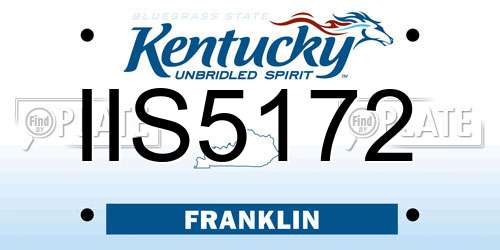 IIS5172 Kentucky License Plate