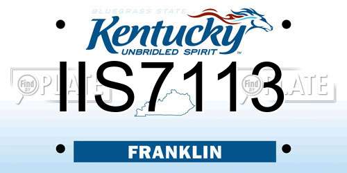 IIS7113 Kentucky License Plate