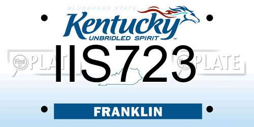 IIS723 Kentucky License Plate