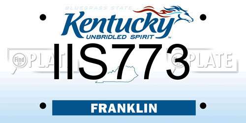 IIS773 Kentucky License Plate