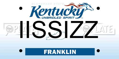 IISSIZZ Kentucky License Plate