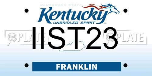 IIST23 Kentucky License Plate
