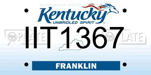 IIT1367 Kentucky License Plate