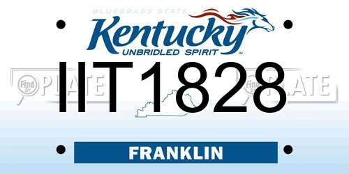 IIT1828 Kentucky License Plate