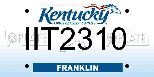 IIT2310 Kentucky License Plate
