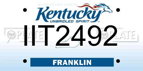 IIT2492 Kentucky License Plate
