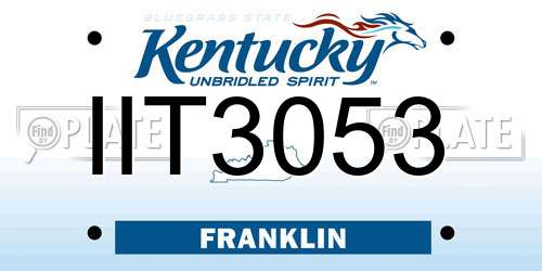 IIT3053 Kentucky License Plate