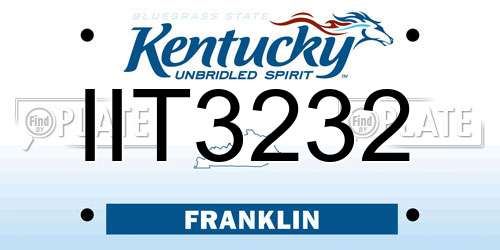 IIT3232 Kentucky License Plate
