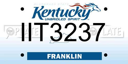 IIT3237 Kentucky License Plate