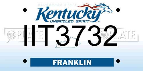 IIT3732 Kentucky License Plate