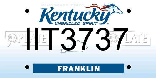 IIT3737 Kentucky License Plate