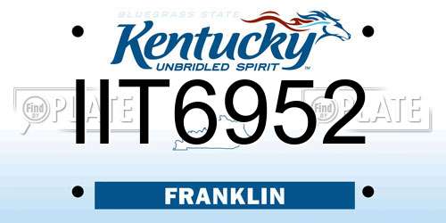 IIT6952 Kentucky License Plate