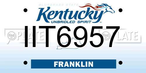 IIT6957 Kentucky License Plate