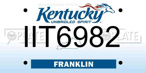 IIT6982 Kentucky License Plate