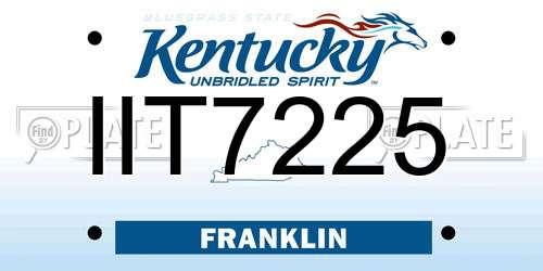 IIT7225 Kentucky License Plate