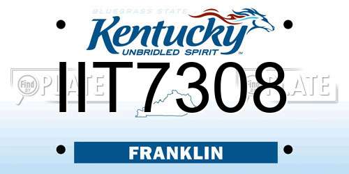 IIT7308 Kentucky License Plate