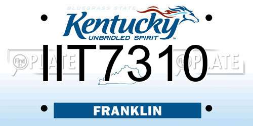 IIT7310 Kentucky License Plate