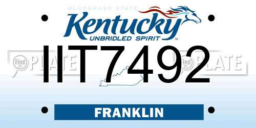 IIT7492 Kentucky License Plate