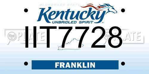 IIT7728 Kentucky License Plate