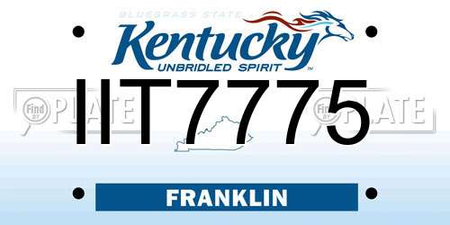 IIT7775 Kentucky License Plate
