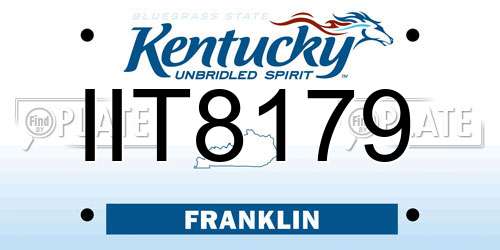 IIT8179 Kentucky License Plate
