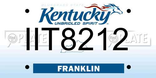 IIT8212 Kentucky License Plate
