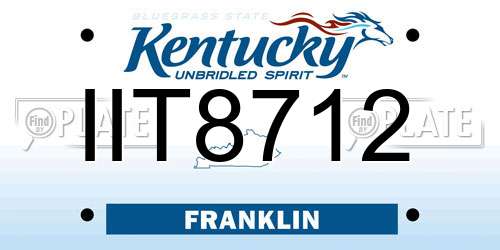 IIT8712 Kentucky License Plate