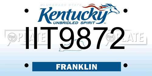 IIT9872 Kentucky License Plate