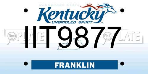 IIT9877 Kentucky License Plate