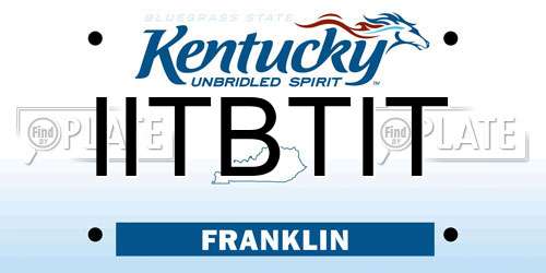 IITBTIT Kentucky License Plate