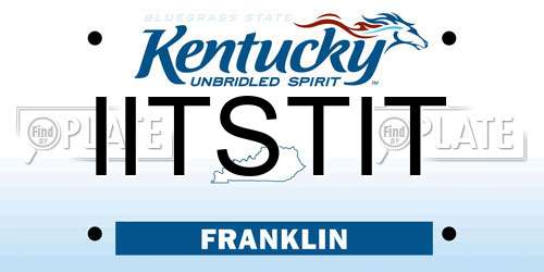 IITSTIT Kentucky License Plate