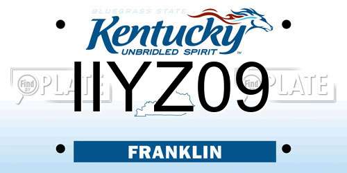 IIYZ09 Kentucky License Plate