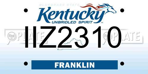 IIZ2310 Kentucky License Plate
