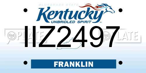 IIZ2497 Kentucky License Plate