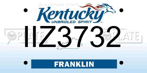 IIZ3732 Kentucky License Plate