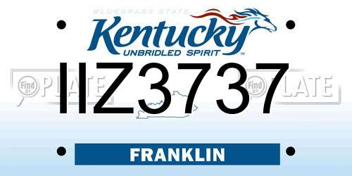 IIZ3737 Kentucky License Plate