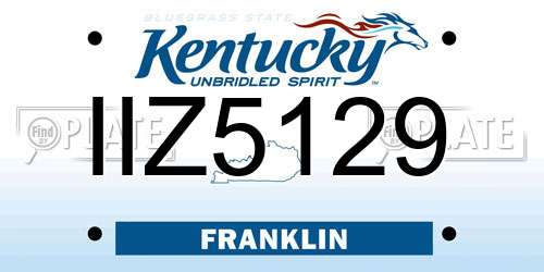 IIZ5129 Kentucky License Plate