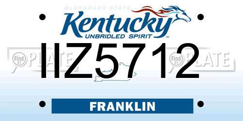 IIZ5712 Kentucky License Plate