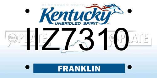 IIZ7310 Kentucky License Plate