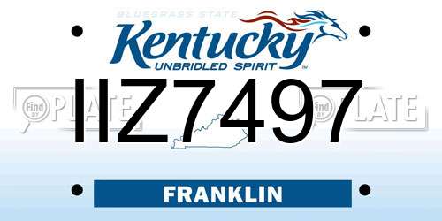 IIZ7497 Kentucky License Plate