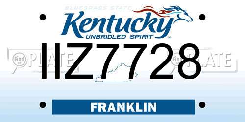 IIZ7728 Kentucky License Plate