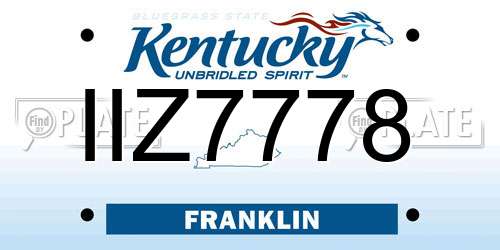 IIZ7778 Kentucky License Plate