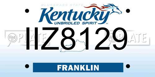 IIZ8129 Kentucky License Plate